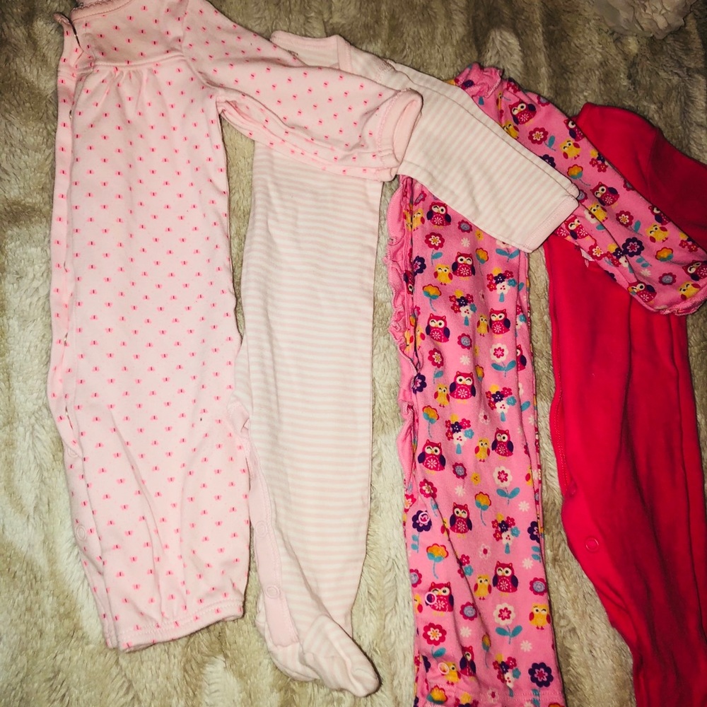 Baby girl bundle lot of 4 onepiece EUC